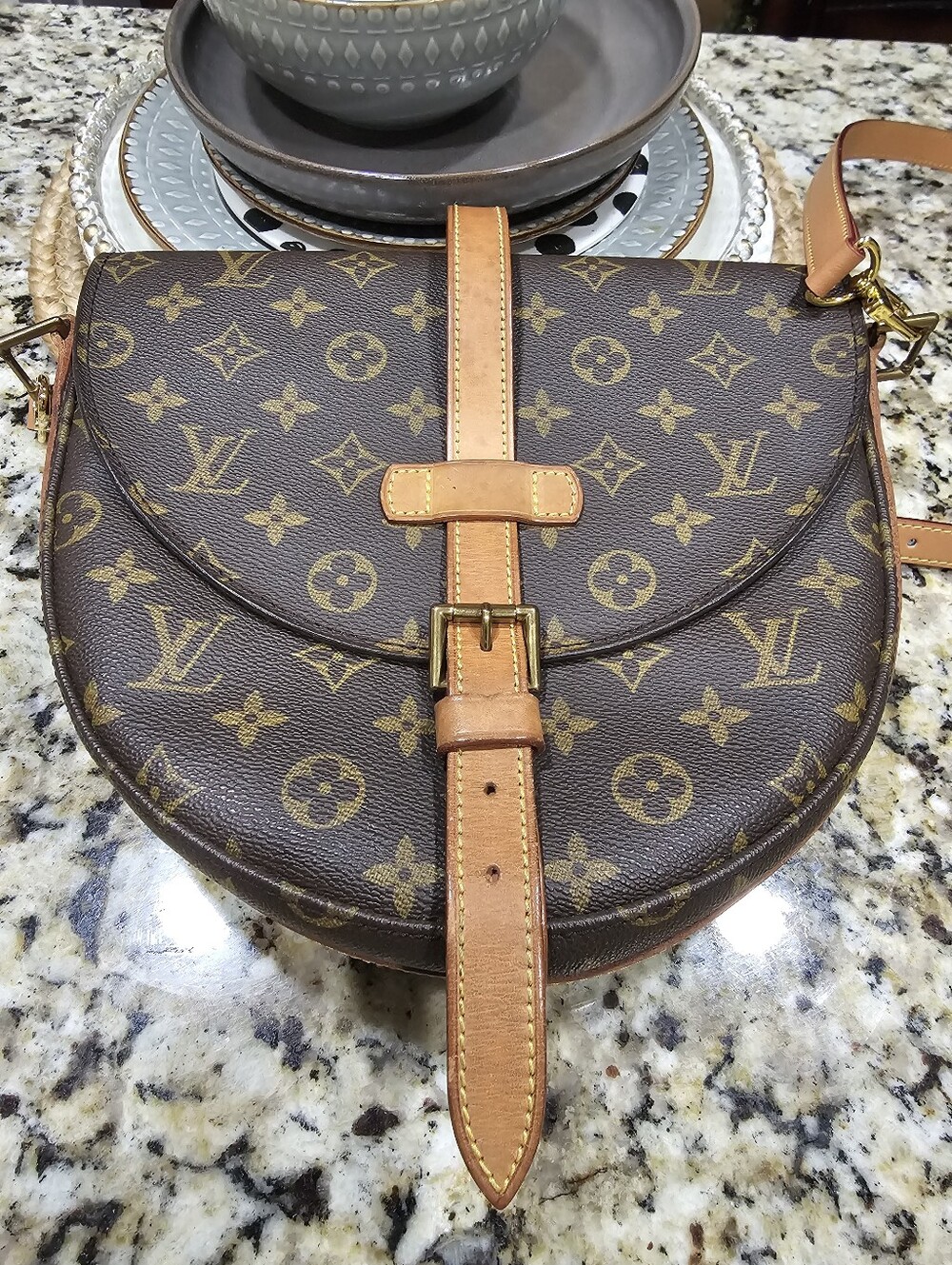 Louis Vuitton Brown Monogram Crossbody Saddle Bag - Picture 7 of 8